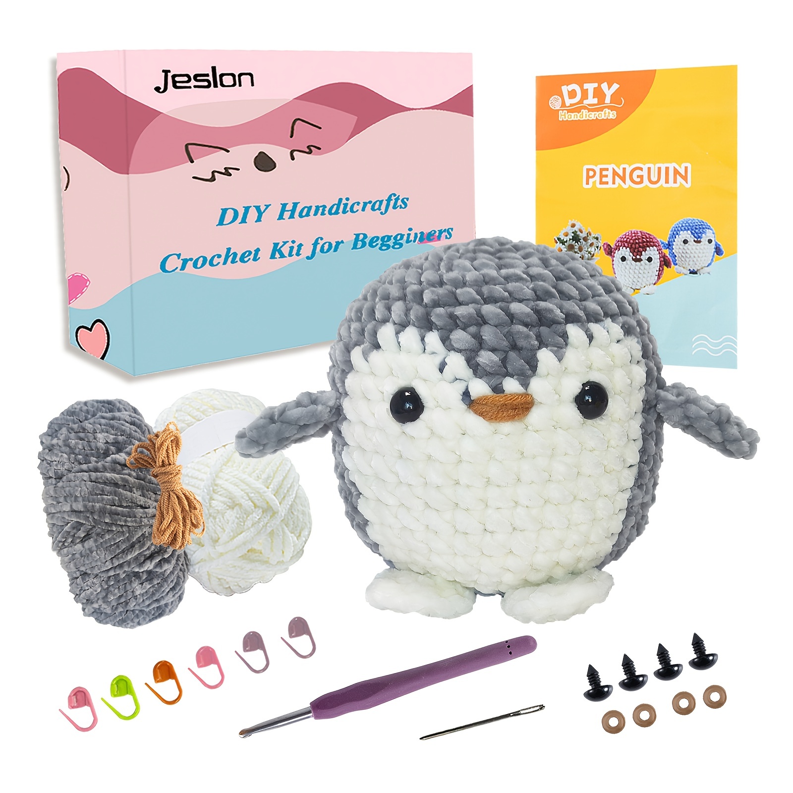 New Crochet Material Package Contains English Instruction Manual, Beginner  Crochet Yarn Kit For Adults, Knitting Handmade Diy Cartoon Doll For  Beginners - Temu