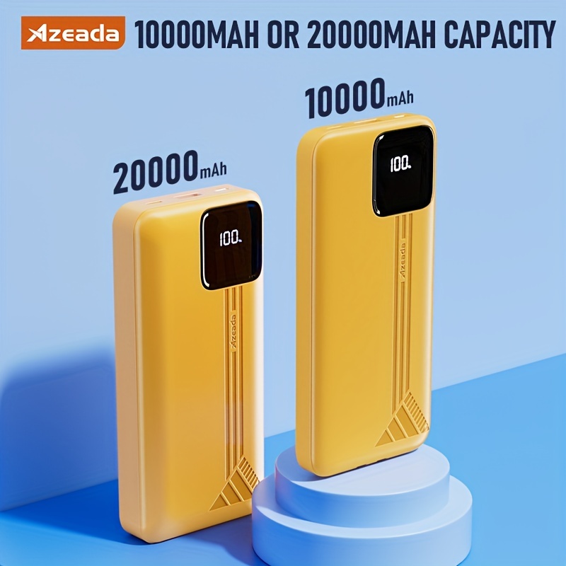 20000mah Banque d'alimentation mobile Grande capacité Chargeur portable  Affichage numérique Batterie externe Charge rapide pour Xiaomi, Iphone