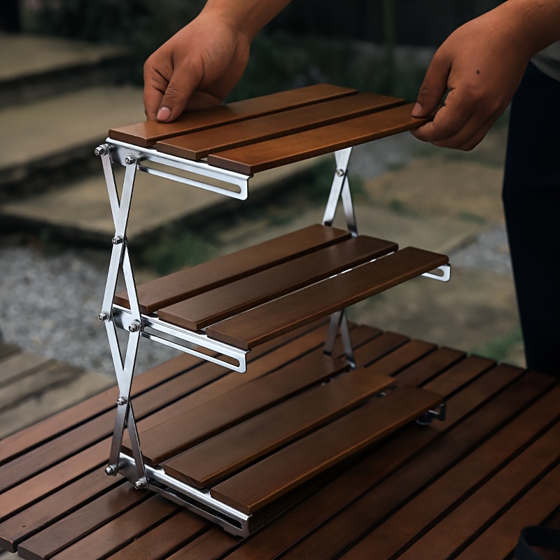 Foldable Storage Rack Outdoor Portable Storage Shelf - Temu