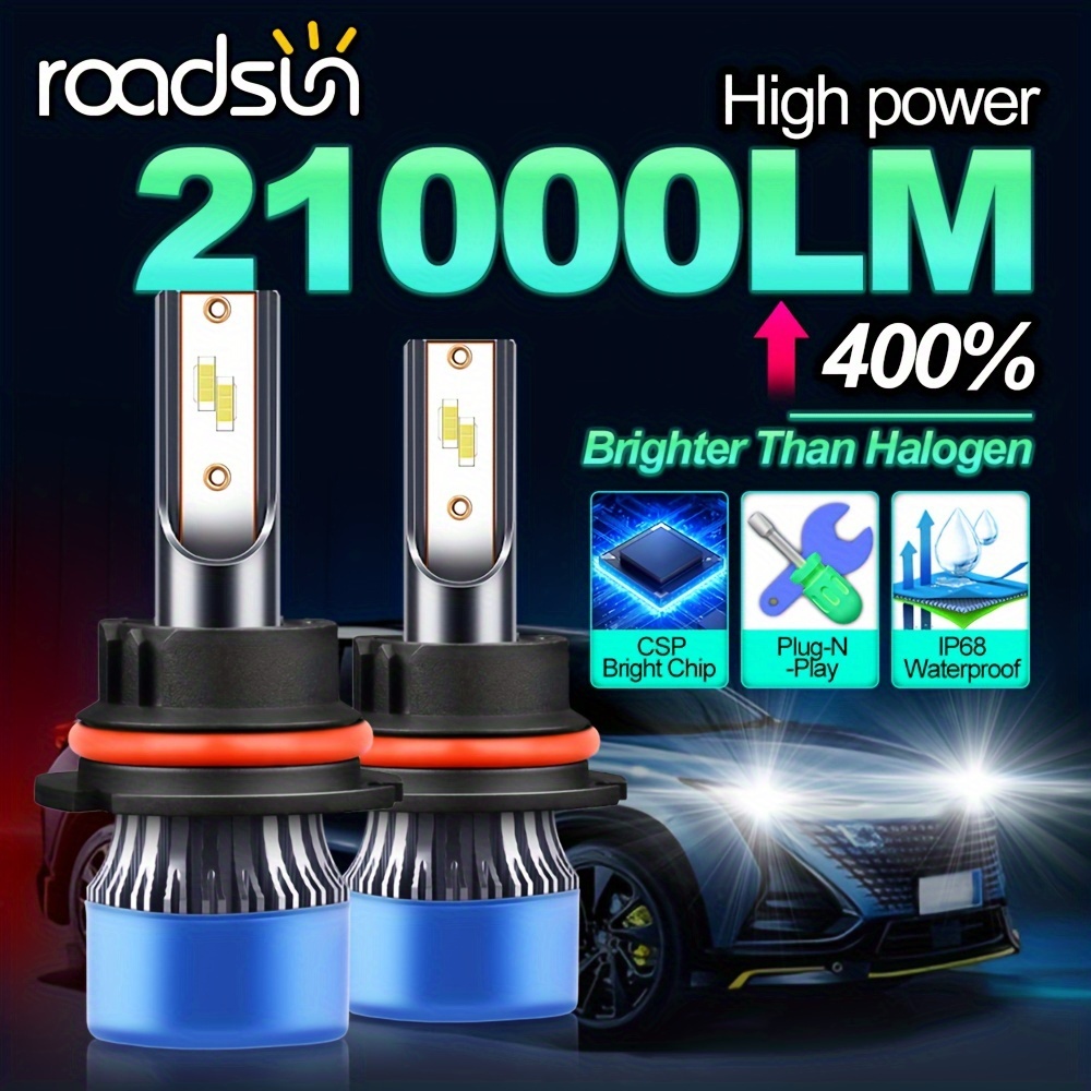 Roadsun Car Lights H4 Led H7 Headlight Bulb 3570 Csp Chip - Temu