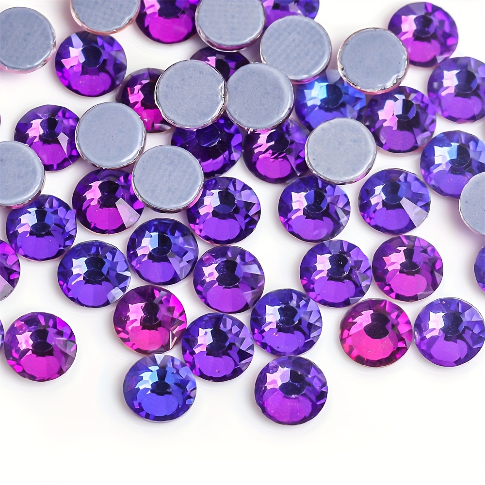  Hotfix Rhinestones Bulk,14400pcs Hot Fix Rhinestones For  Crafts,Clothes,Decoration,4mm SS16,Purple Velvet