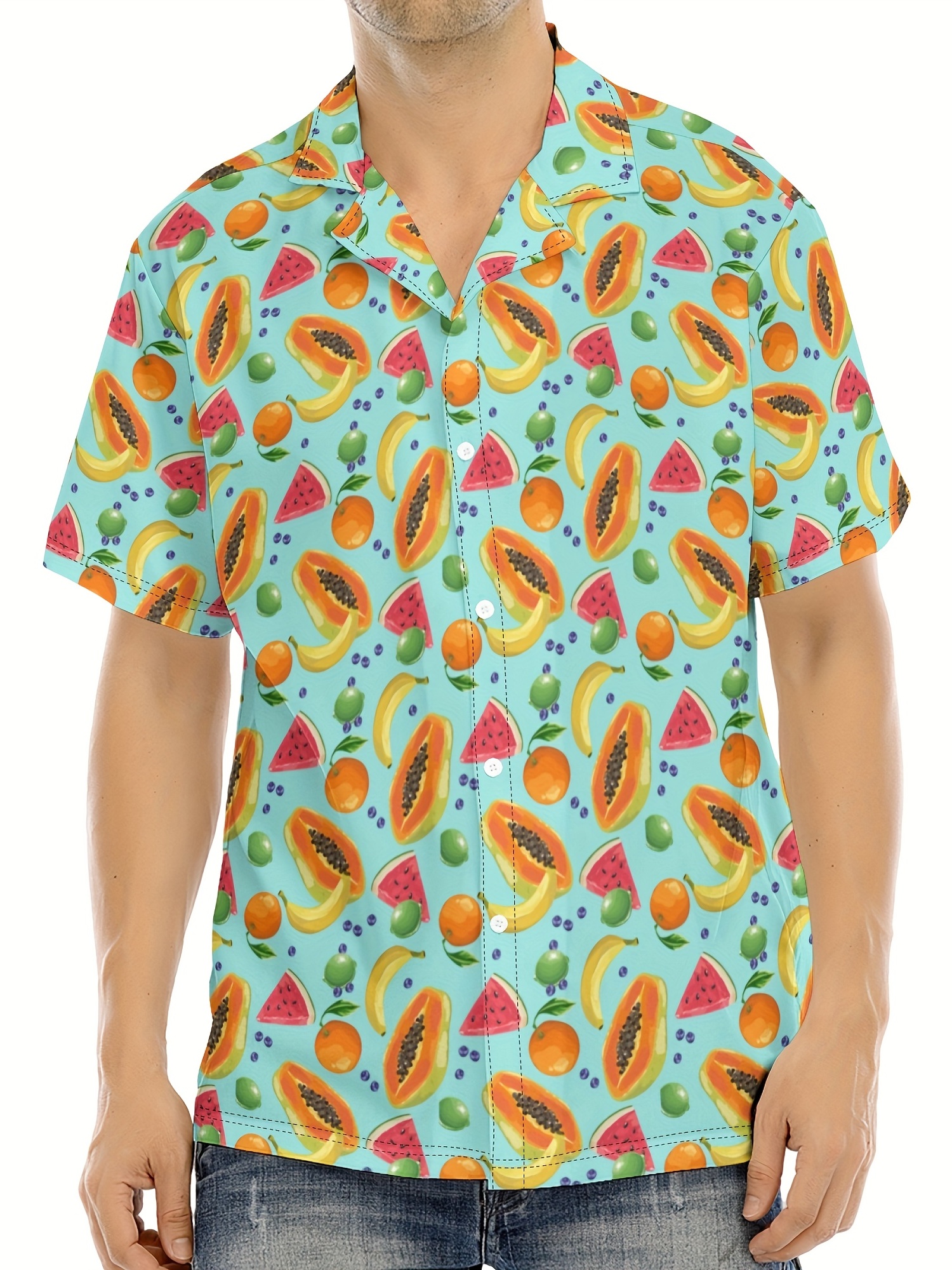 Sweet Orange Fruit Hawaiian Shirt Tropical Colorful Juicy Summer Short  Sleeve