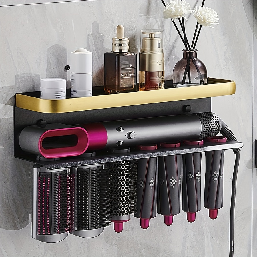 Comprar Soporte para secador de pelo, estante montado en la pared, soporte  para secador de pelo, organizador de baño, estante de almacenamiento