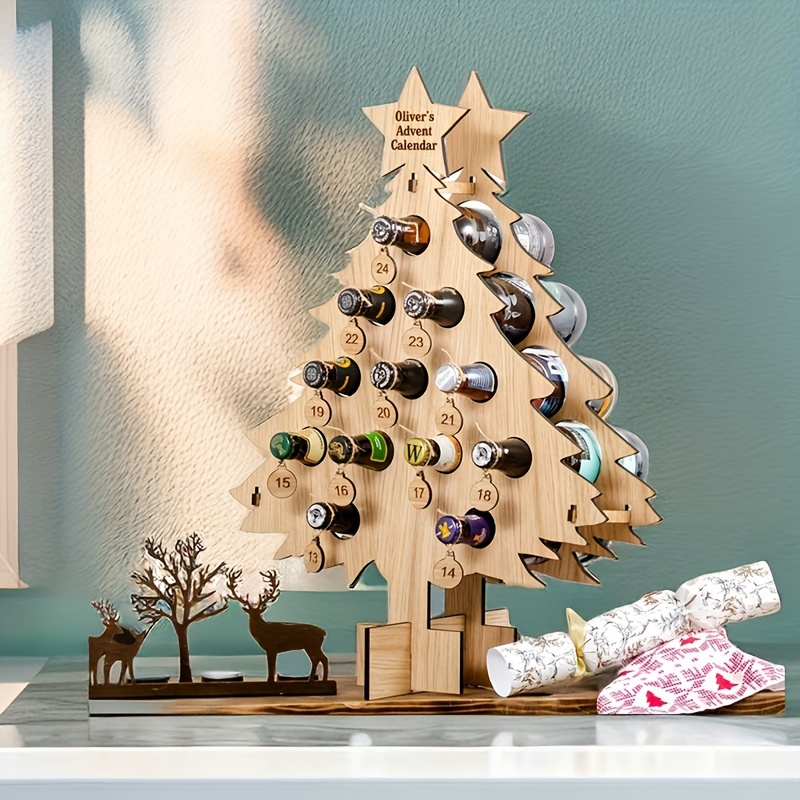 Christmas Wooden Wine Rack Craft Decorations Party Funny - Temu