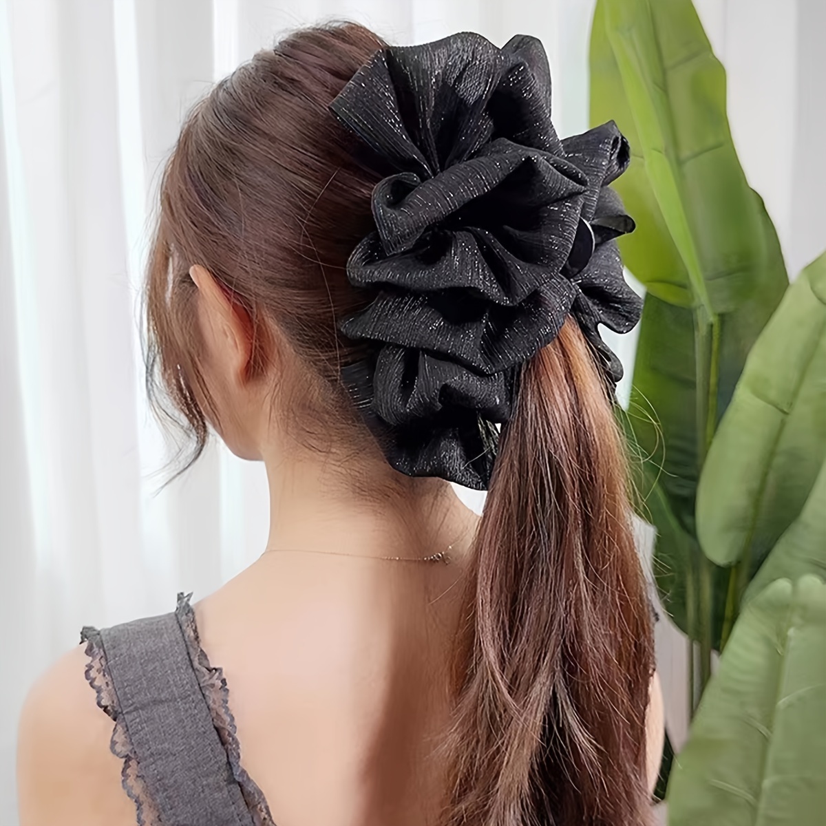 TEMU 1pc Women's Bubble Bow Hair Claw Easy Elegant Back Of Head Hair Styling Shark Clip Suitable For Party Use