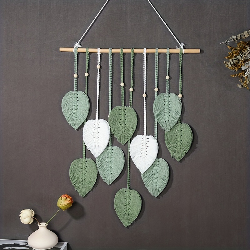 1pc Atrapasueños Hoja Patrón Tapiz Macramé Colgante Pared - Temu Chile