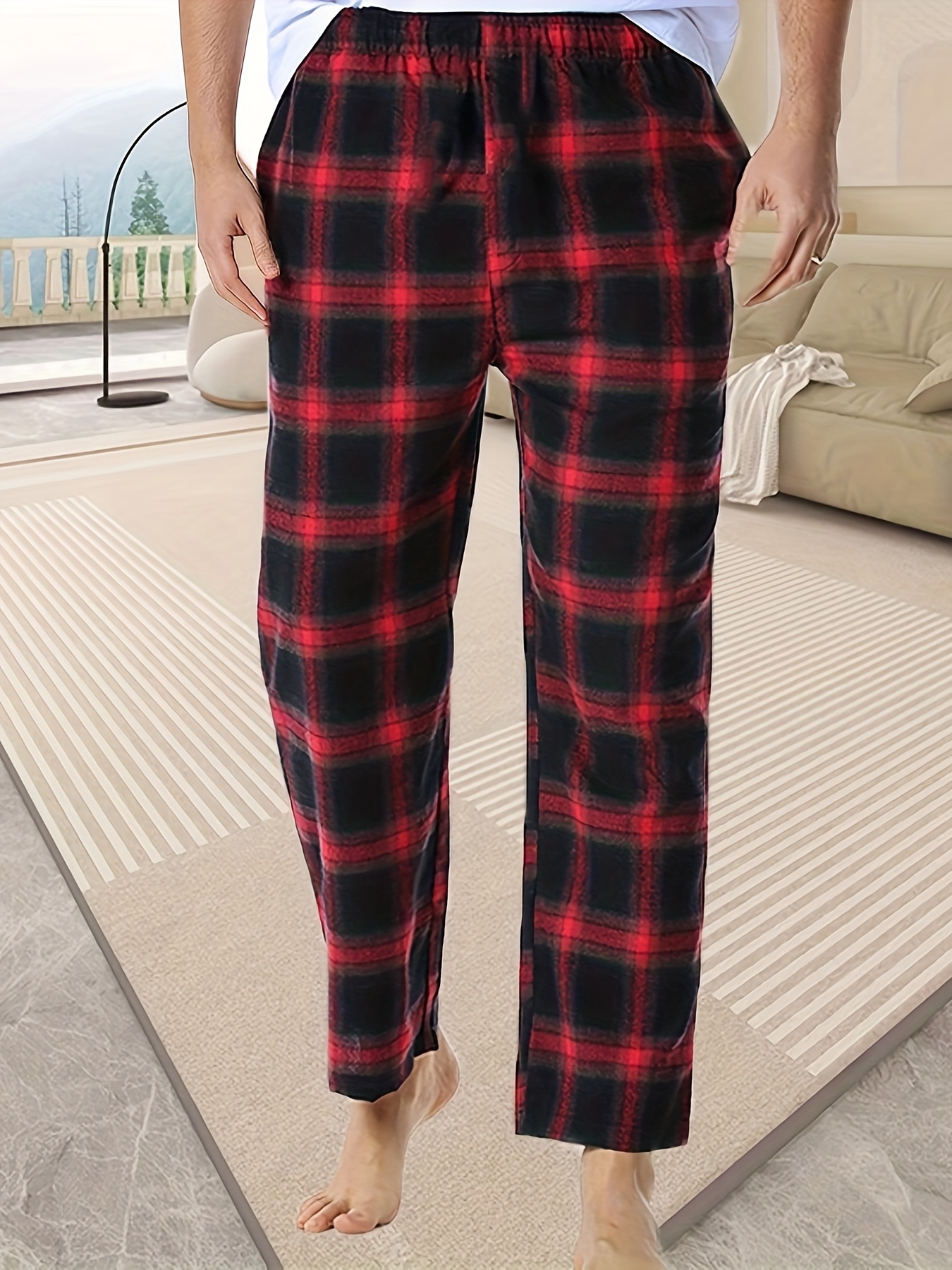 Plaid Pajamas Pants - Temu