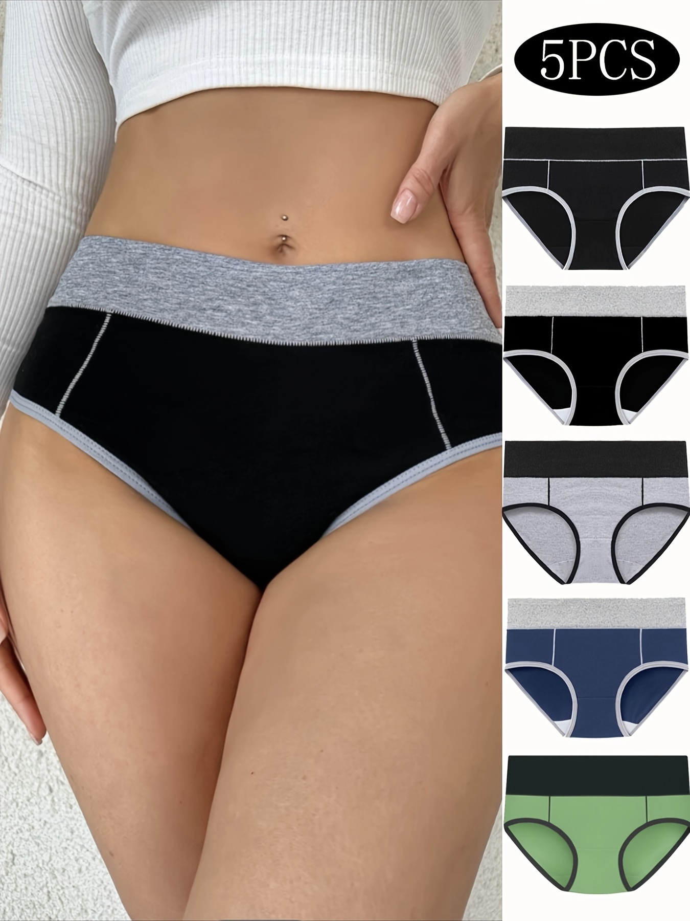 Fashion 5PCS/Set Cotton Women Panties Ladies Underwear Mid-Rise