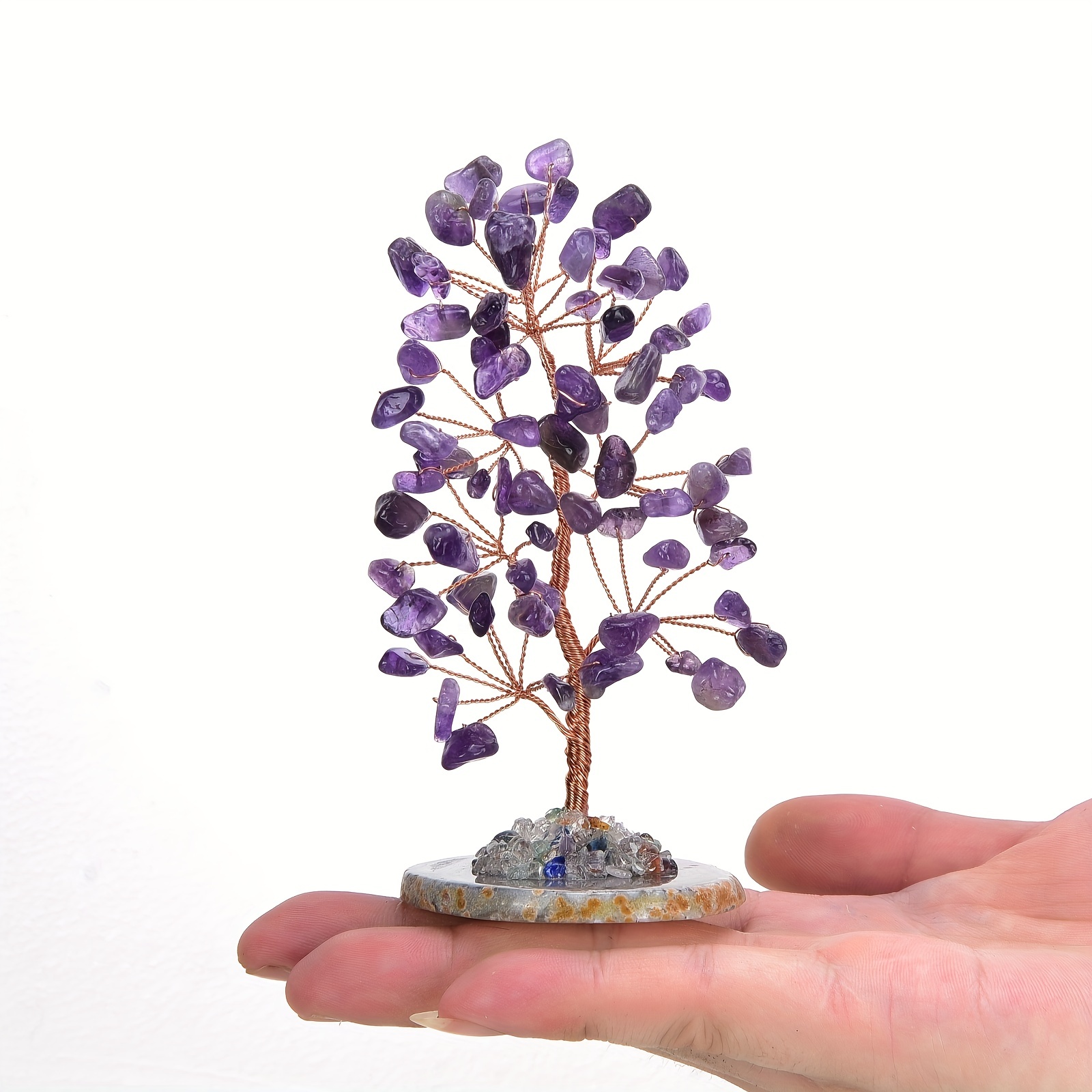  Amethyst Chakra Tree of Life - Crystal Tree for Positive  Energy, Feng Shui Decor - Handmade Gemstone Tree, Good Luck Money Bonsai,  Purple Healing Crystals, Meditation Stone, Spiritual Mystical Gift 