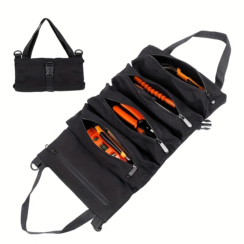 1pc Tool Roll Bag 5 Pockets Multi Purpose Roll Up Tool Bag - Temu