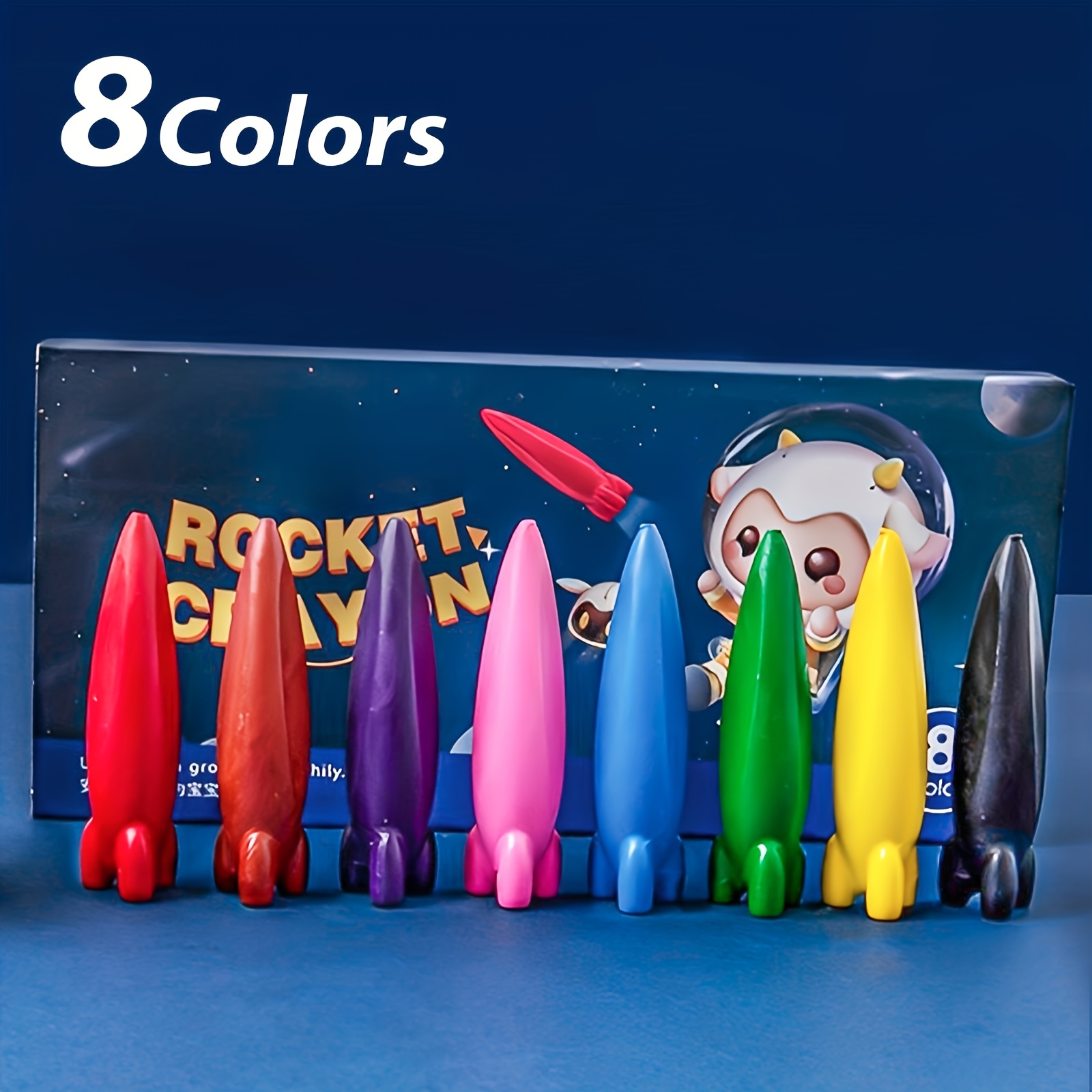 Crayon De Cacahuètes Rocket Crayon 8 Couleurs/12 Couleurs Pour Étudiants,  Crayon Coloré Lavable Pour Tout-petits, Crayon De Bébé Non Toxique,  Fournitures D'art De Coloriage Pour Étudiants, Poignée Triangulaire  Confortable - Temu France