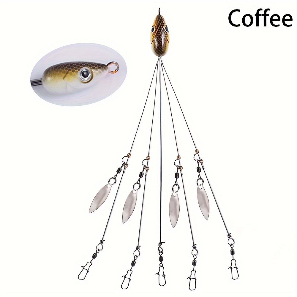 5 Arms Fishing Umbrella Rig Kit Steel Multi‑Lure Rigs Bait Fishing  Equipment New