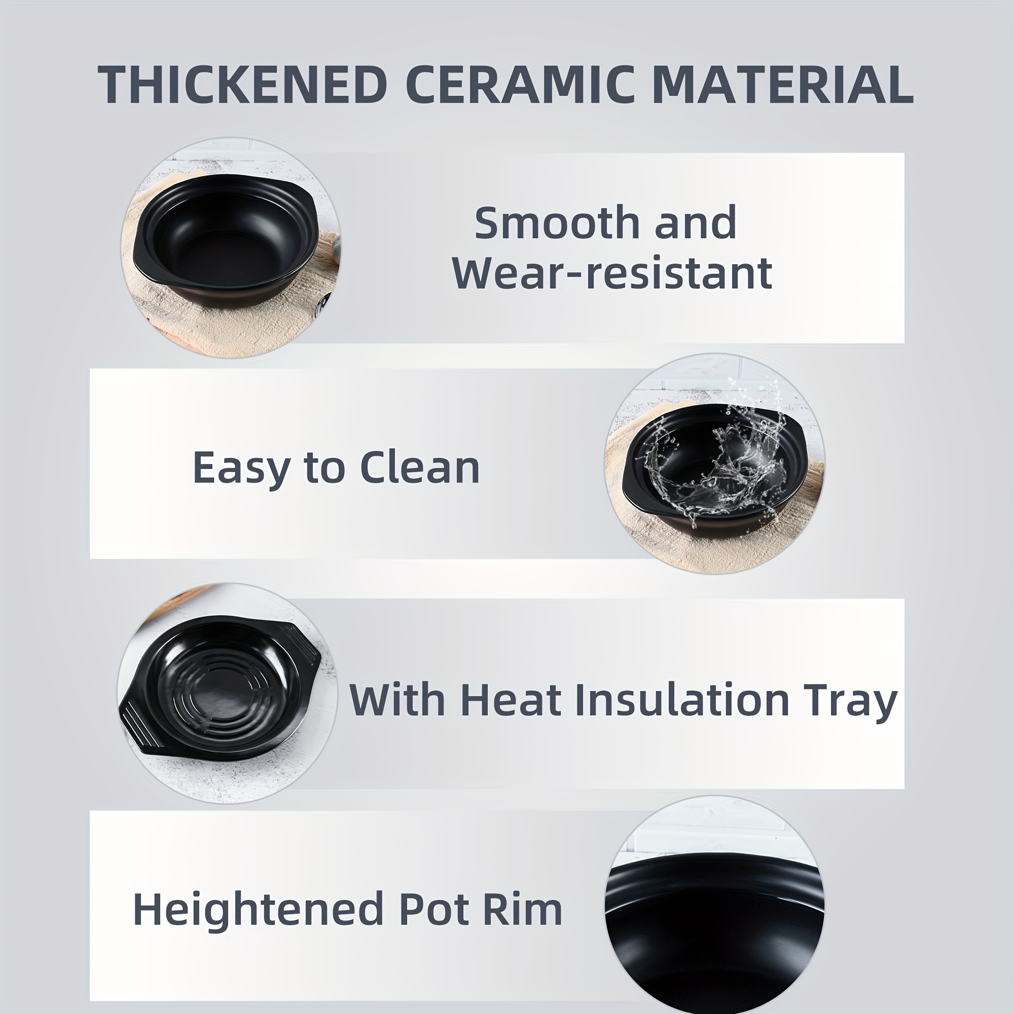 Dolsot Korean Stone Pot with Tray / Clay Pot Bibimbap Pot / Ddukbaegi  Earthenware / Ceramic Hot Pot – HNJ MART
