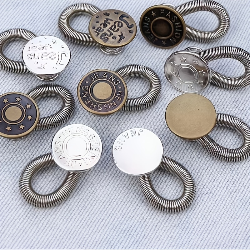 FCXDG 2022 New Upgraded Metal Jeans Snaps Nail Free Reuse Jeans Waist  Shrink Buttons Vintage Detachable Metal Jeans Buttons