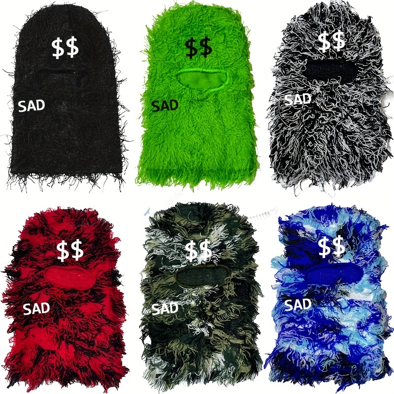 Embroidered Subaraklava Full Ski Mask Knit Camouflage Headwear
