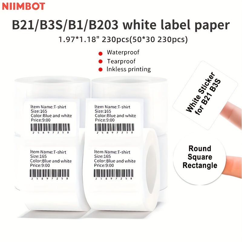 Niimbot B21 B1 Transparent Label Printing Paper Name Sticker - Temu