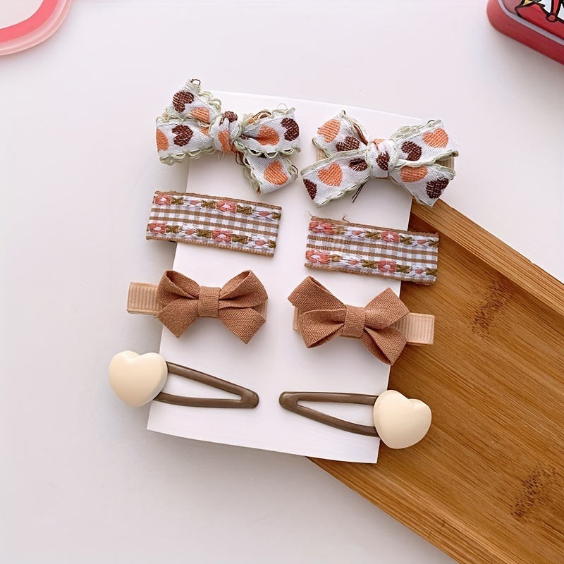 

8pcs Star Heart Bow Knot Flower Little Girl Decor Hair Pins, Cute Hair Clips Gift For Girls