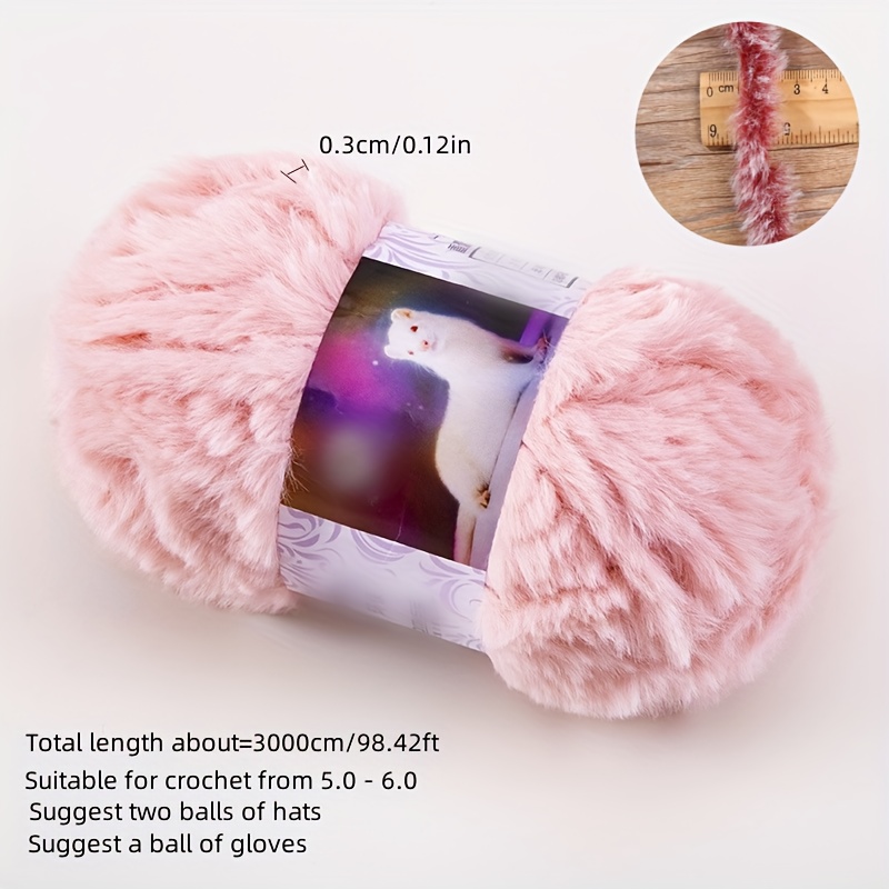 1pc Soft Yarn Faux Mink Fur Yarn For Diy Knitting And Crocheting