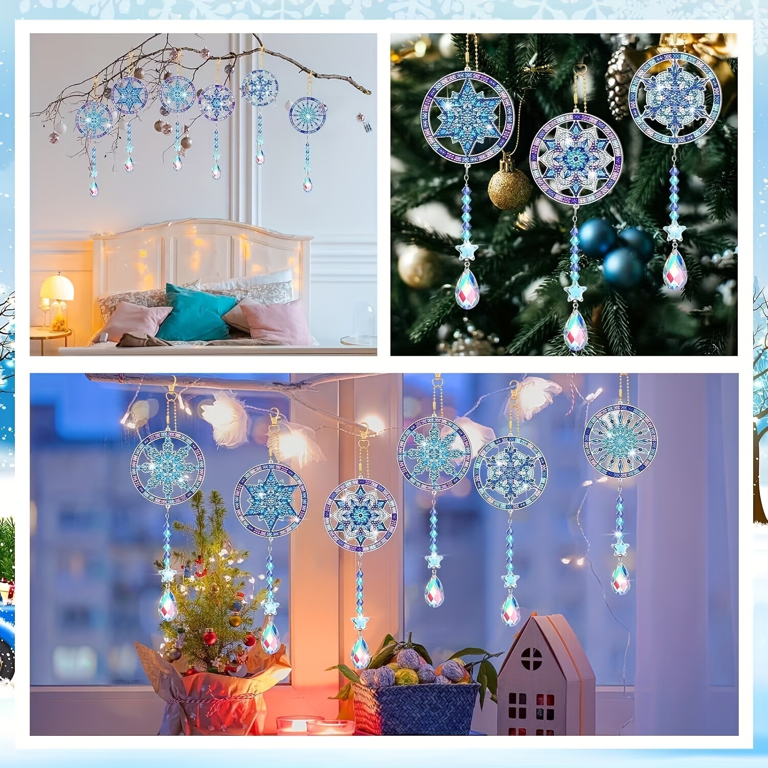 Diy Wind Chime Diamond Art Christmas Pendant Size - Temu