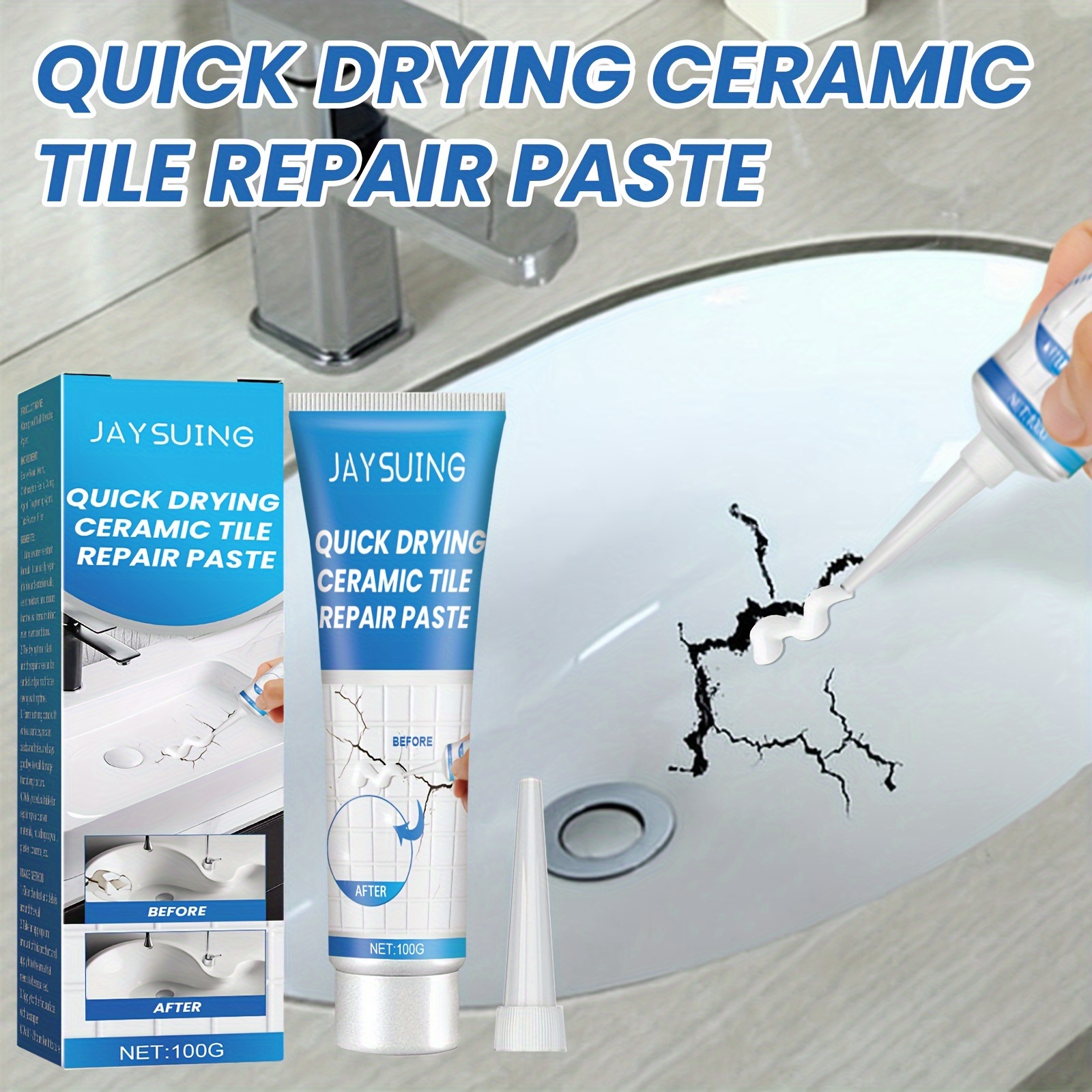 Tile Repair Agent Tile Glue Ceramic Crack Toilet Repair Hole - Temu