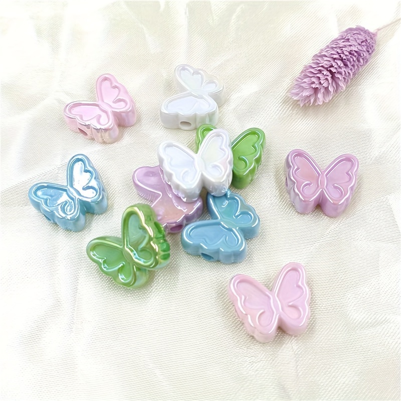 Uv Phantom Color Y2k Butterfly Beads 5 Colors Shiny Plastic - Temu