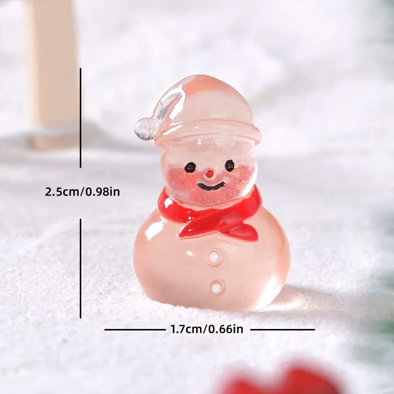 Mini Snowman Figurines Cute 10pcs Tiny Christmas Figurines Mini Snowmen  Ornament