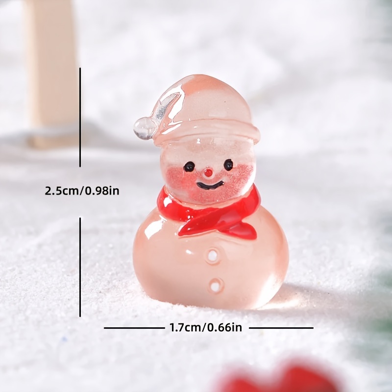 10pcs Mini Accessories Resin Snowman Craft Decorative Miniature Snowman  Christmas Party Supplies Tabletop Mini Figure Miniature Snowman Statue Mini