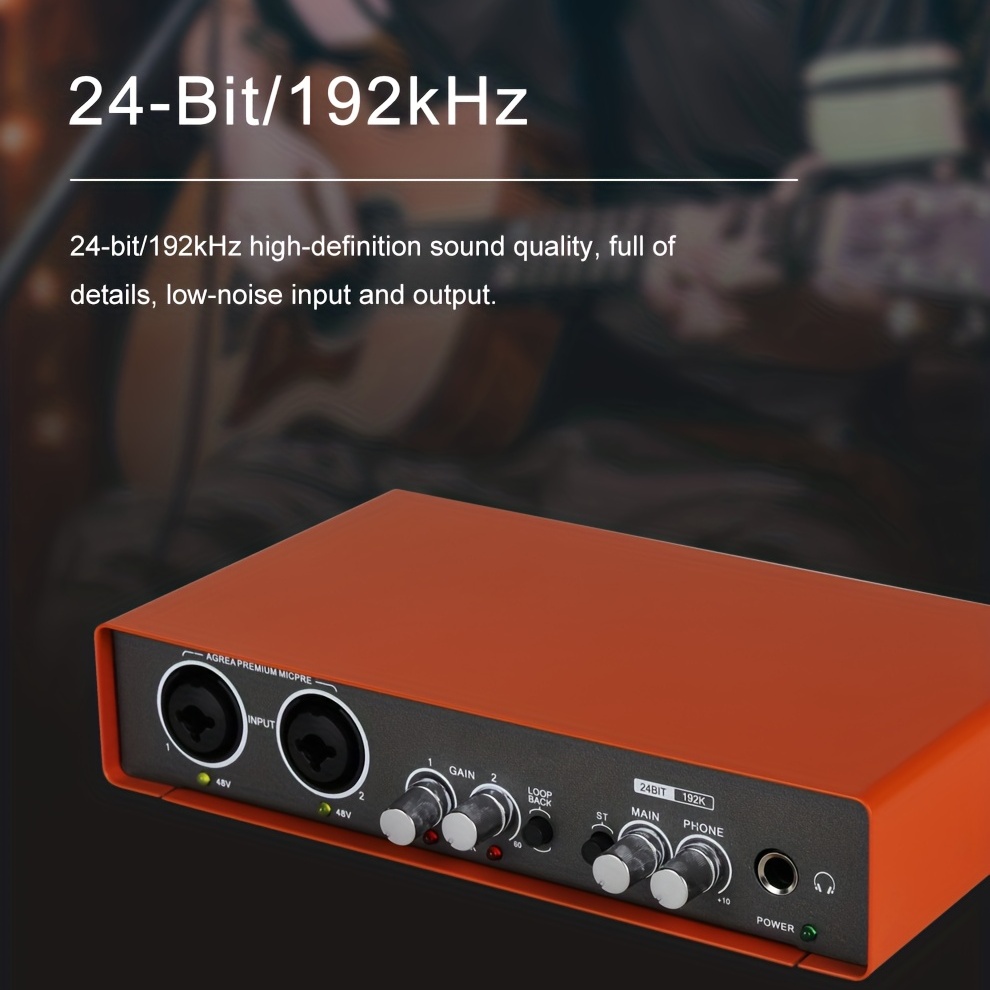 Carte son d'interface Audio UC22 convertisseur AD 24 bits/192KHz