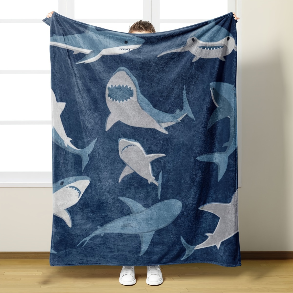 Manta de tiburón de franela suave para niños y adultos, saco de dormir,  manta usable para niños y adultos, chal de aire acondicionado de alta  calidad - AliExpress