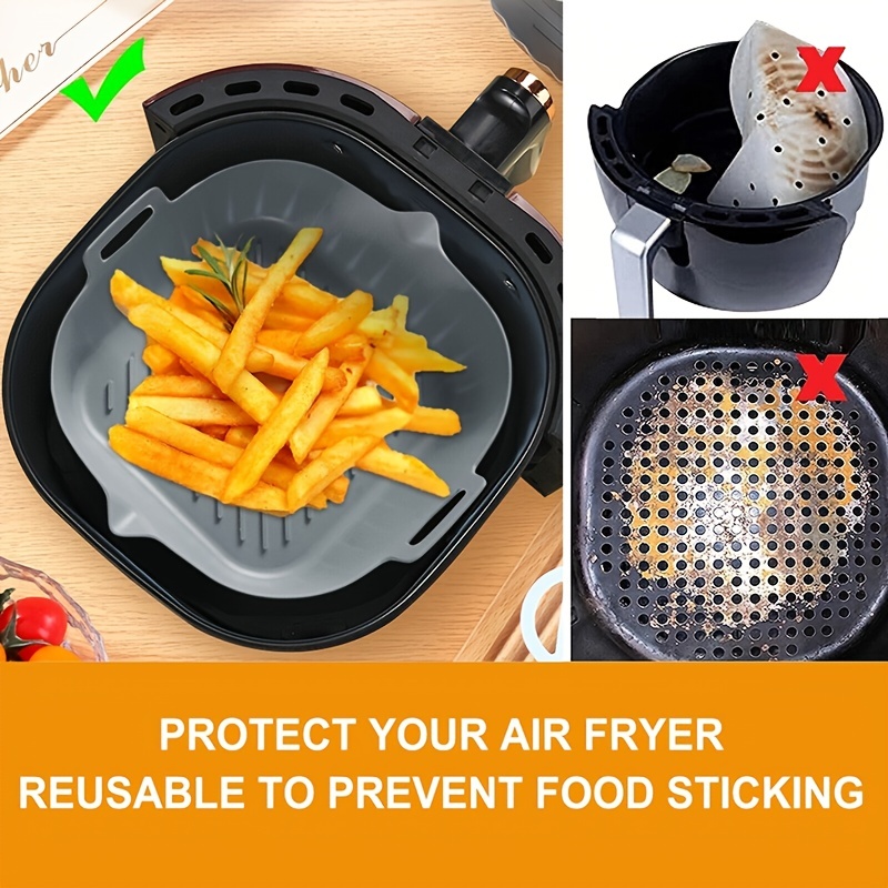 Air Fryer Silicone Baking Tray Reusable Non-Stick Air Fryer Silicone Basket.
