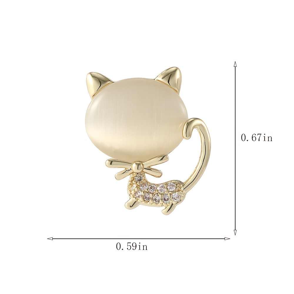Kitten Bow Tie Brooch Pin for Women