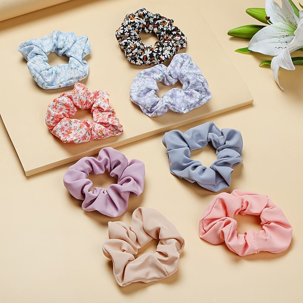 4pcs Imitation Silk Floral Solid Color Scrunchies Scrunchies For Girls With  Bow Bow Scrunchies For Women Bulk Hair Scrunchies For Women Girls Hair  Accessories Decorations | High-quality & Affordable | Temu