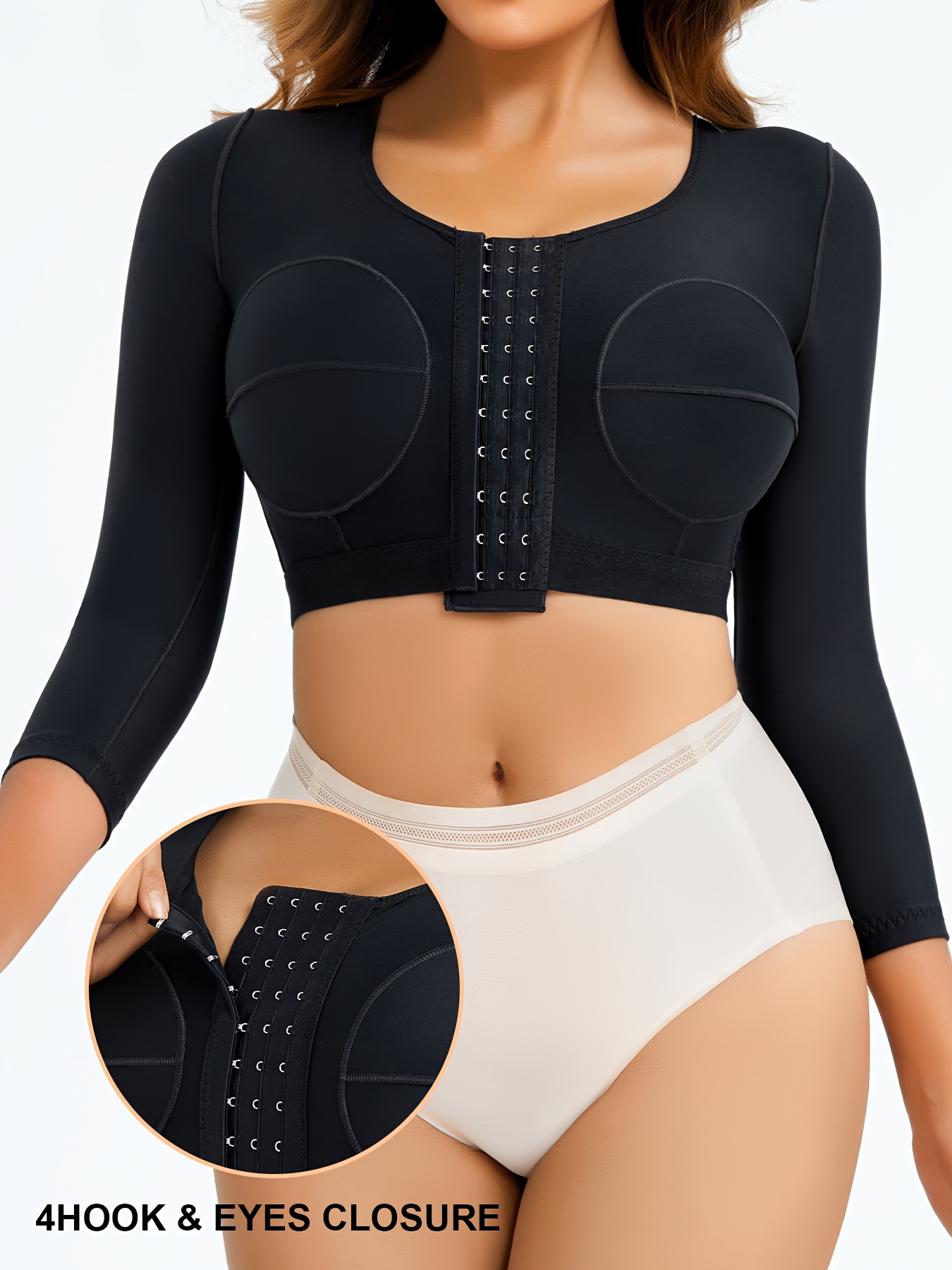 Front Buckle Shaping Tops Posture Corrector Long Sleeve - Temu