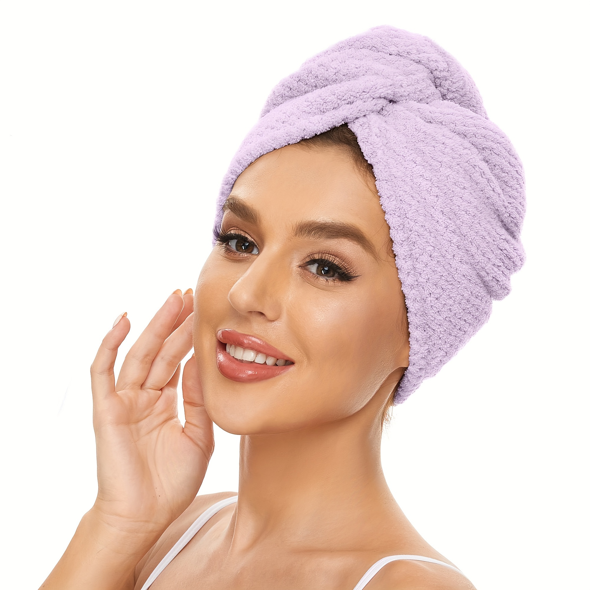 Large Microfiber Hair Towel Wrap for Women, Anti Frizz Hair Drying Towel  with Elastic Strap, Fast Drying Hair Turbans for Wet Hair, Long, Thick,  Curly Hair, Super Soft Hair Wrap Towels Dark