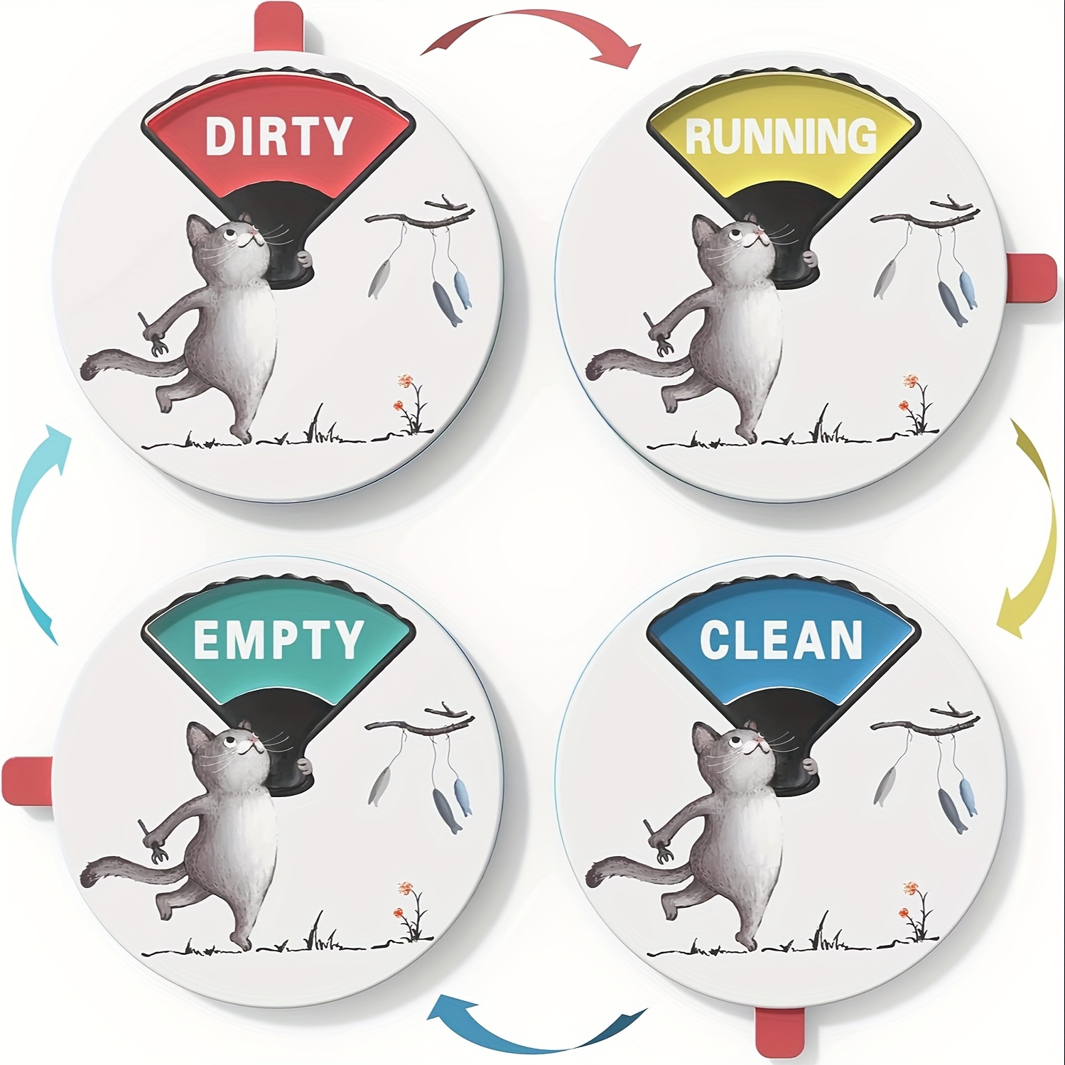 TEYGA Bamboo Dishwasher Magnet Clean Dirty Sign - India