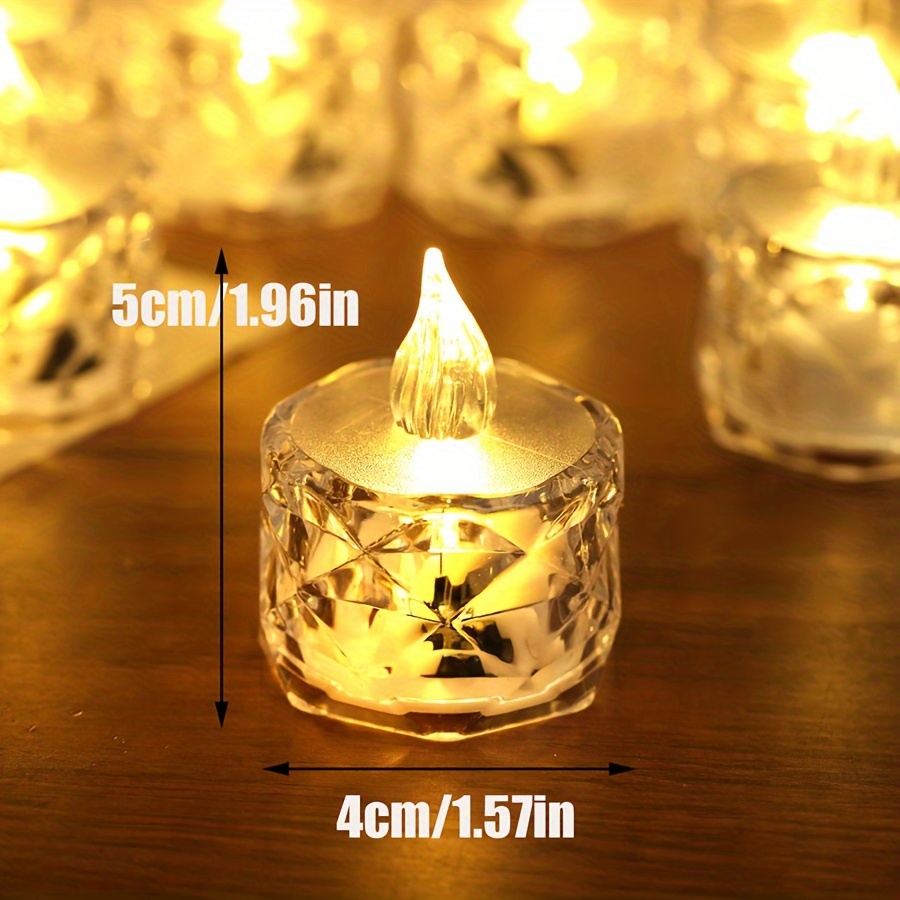 Led Electronic Candle Light, Rose Pattern Refraction Halo