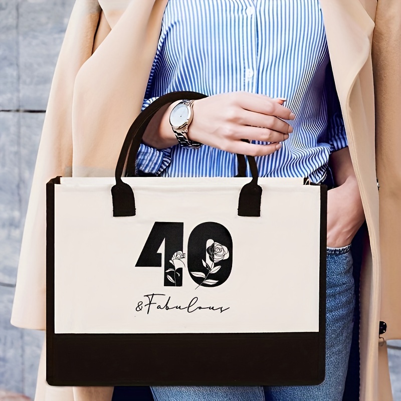 40th Birthday Gifts Women, Funny 40th Birthday Decorations, Birthday Gift  Bag for Women Mom Wife Aunt, 40 Year Old Birthday Gifts, Tote Bag, Travel