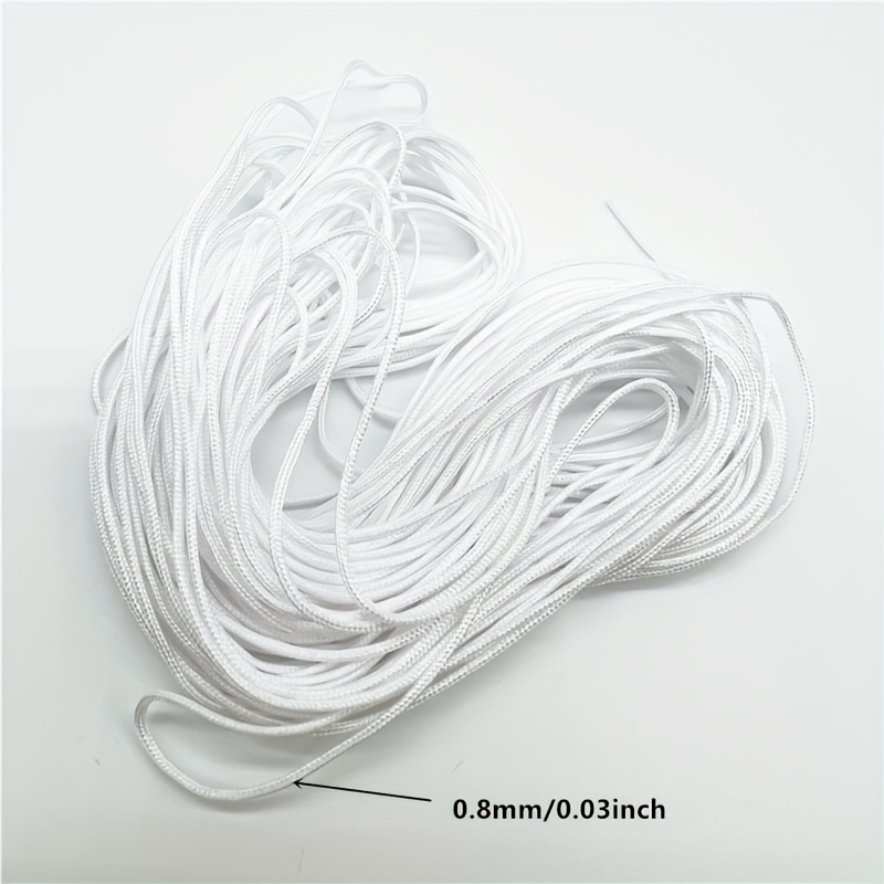 1.5mm Nylon Elastic Cord String for Bracelet White Satin Nylon