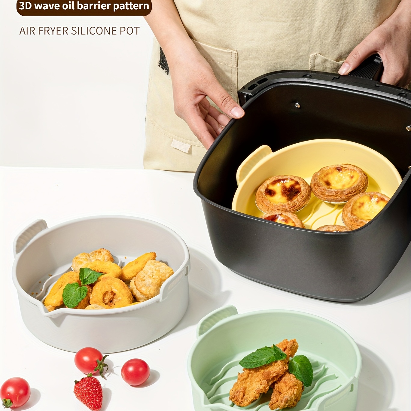 7.8'' Silicone Air Fryer Liners, Reusable Air Fryer Accessories