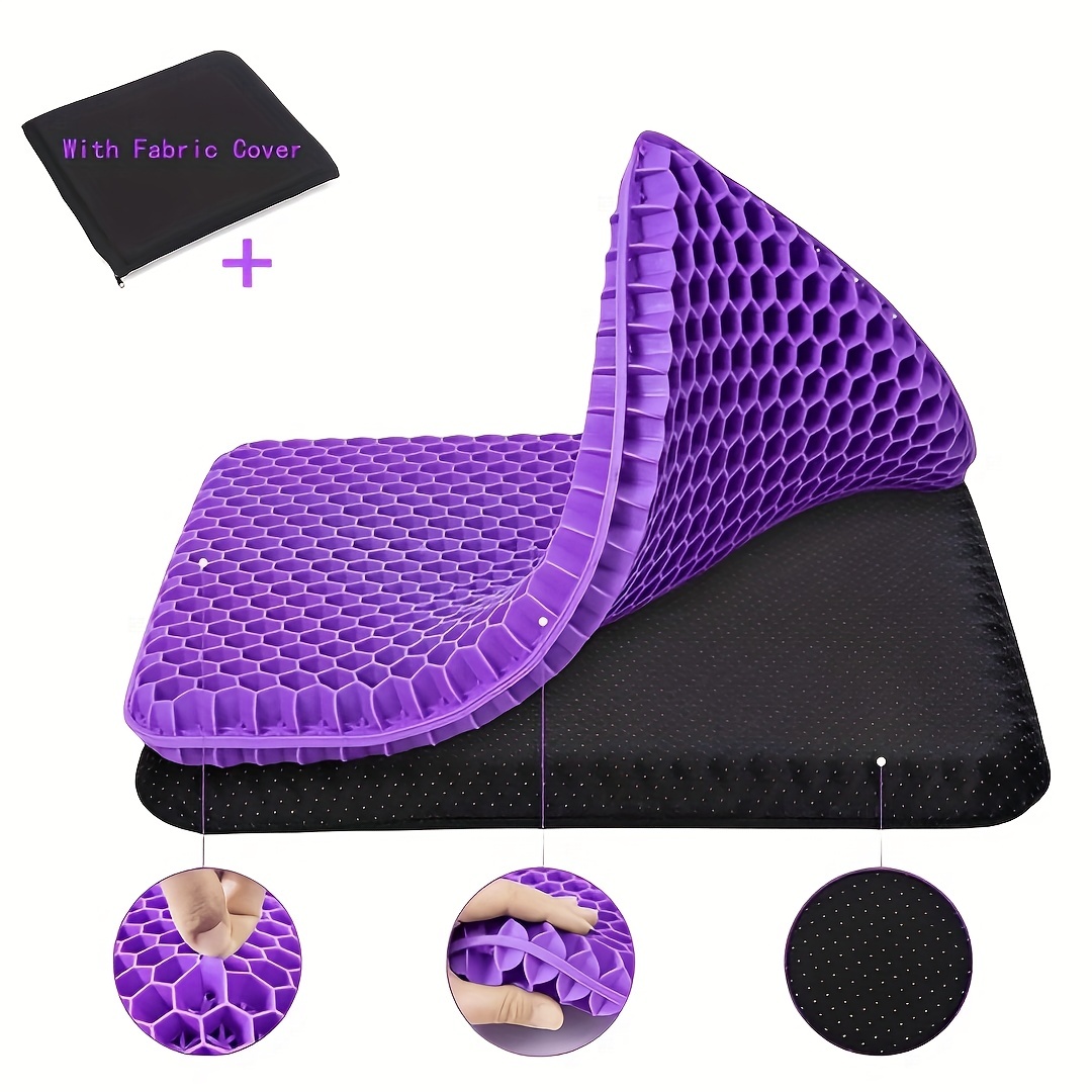 Purple Thickening Gel Seat Cushion Breathable Honeycomb For Cool Down  Pressure Relief Back Tailbone Pain Home Office Car Chair Mat Accessories -  Temu