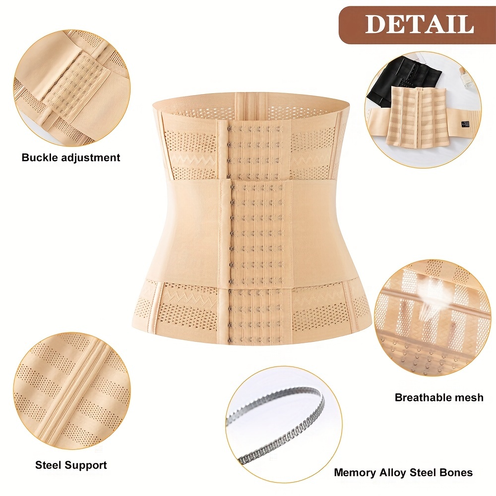 Woman Breathable Waist Corset Light Cincher Trimmer for Waist Training,  Adjustable Sports Belly Girdle for Summer Black at  Women's Clothing  store