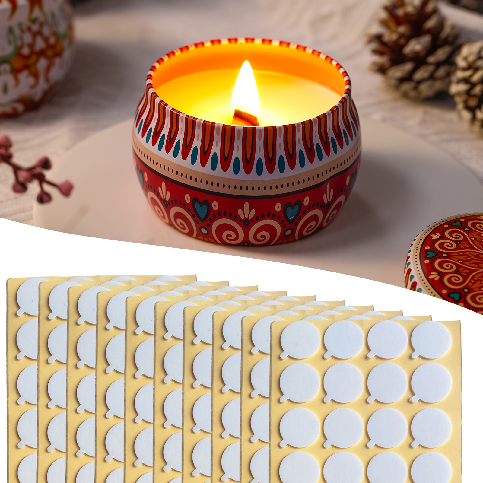 100pcs Candle Wick Stickers For Handcraft Candle Making Candle Wick  Stickers, Heat Resistant Double-sided Sticker Stick On Hot Wax, Wick  Stickers For