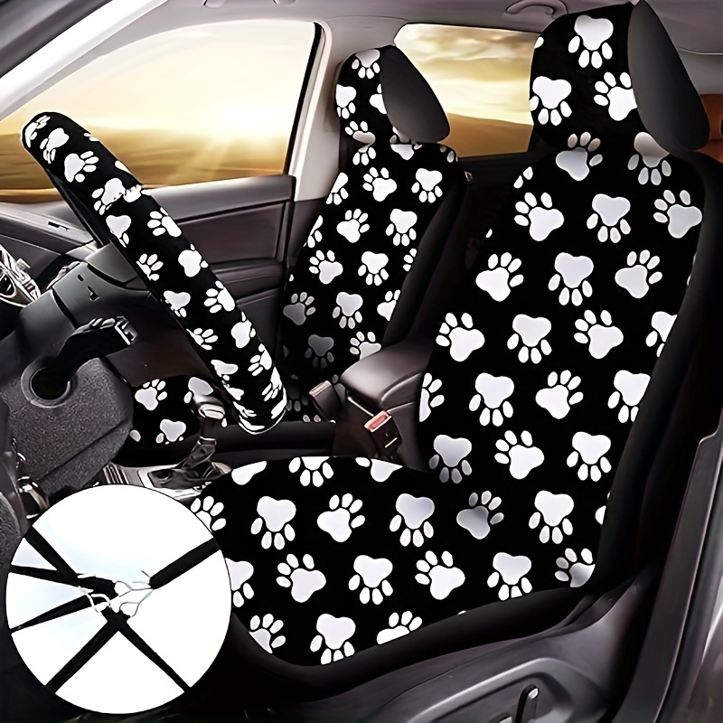 Dog print 2024 car seat covers