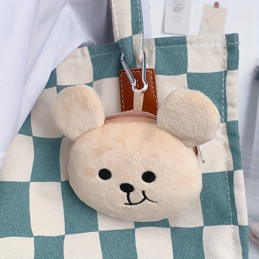 Cartoon Plush Bear Coin Purse Bag Pendant Sweet for Women