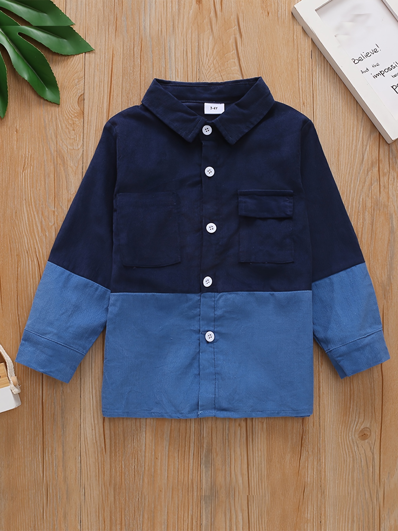 Color Block Corduroy Shirt Long Sleeve Button Casual Top - Temu