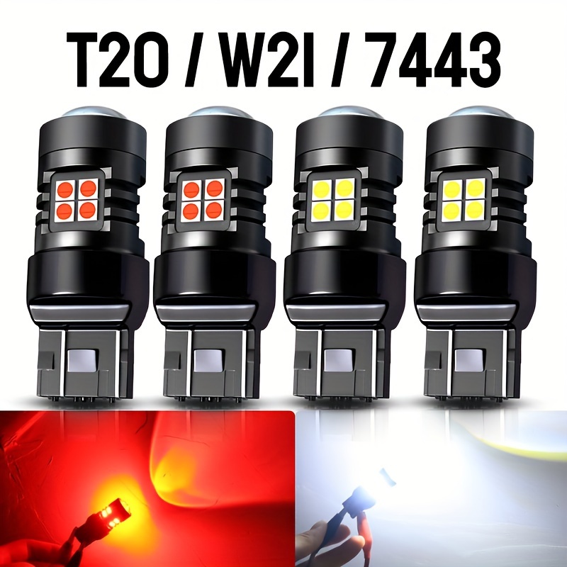 T20 7443 7440 W Led Bulbs Super Bright Car Lights red White - Temu