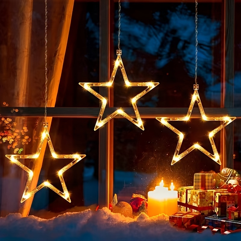 1pc Saugnäpfe Weihnachtslichter, LED-Fensterlicht Saugnäpfe