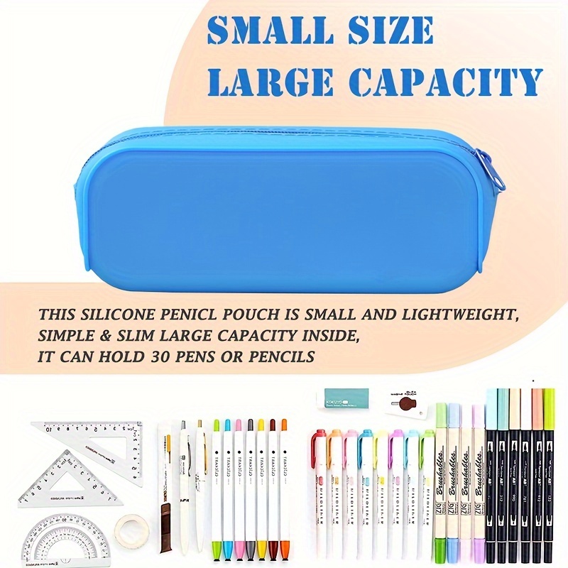 Silicone Pencil Case, Portable Waterproof Pencil Pouch Bag Gradient