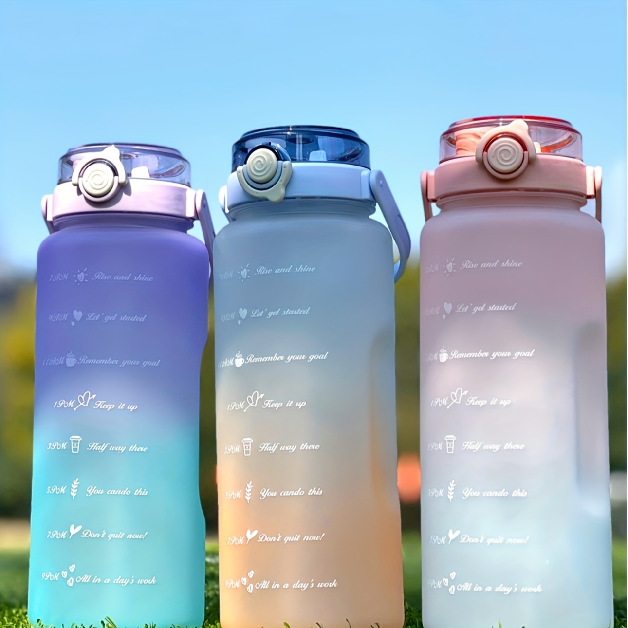 Motivational Water Bottles Large Capacity Gradient Color - Temu