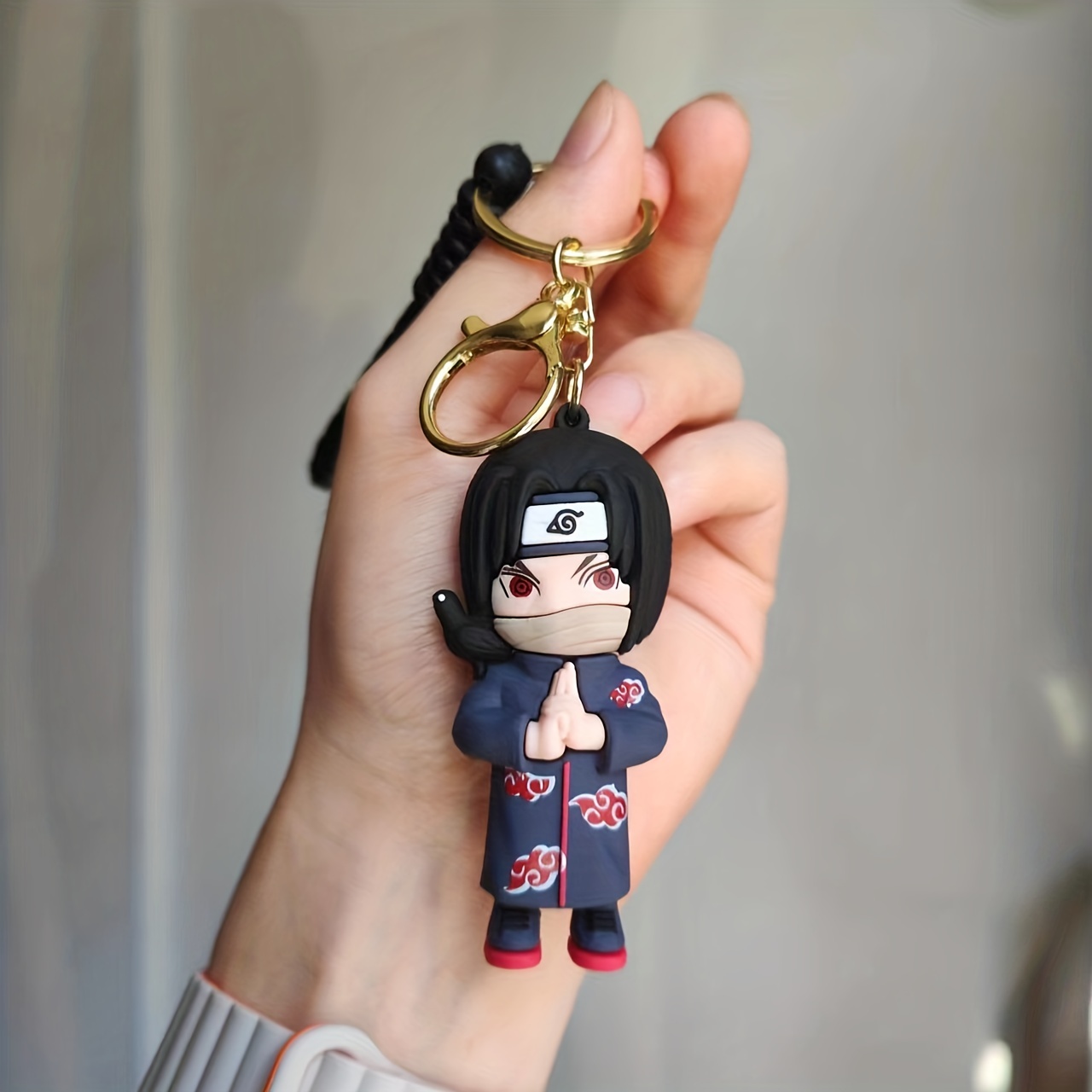 Cartoon Anime Doll Braided Rope Keychain Backpack Pendant